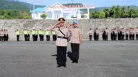 Hormati Jasa Pahlawan, Polres Touna Upacara Tabur Bunga Sambut Hari Bhayangkara ke-77