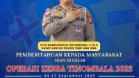 Operasi Zebra Tinombala 2023 Akan Digelar, Masyarakat Dihimbau Taati Peraturan Lalu Lintas