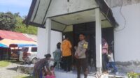 Ciptakan Keamanan, Bhabinkamtibmas Polsek Ampana Tete Rutin PAM Gereja Setiap Hari Minggu