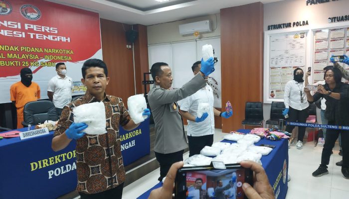 Ditresnarkoba Polda Sulteng Gagalkan Pengiriman Sabu 25 Kg Tujuan Kabupaten Sidrap