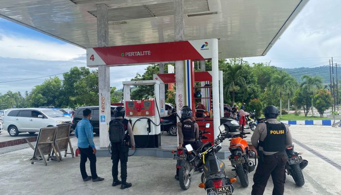 Jaga Kamtibmas Jelang Lebaran, Satgas Preventif Ops Ketupat Tinombala Polres Touna Patroli di Objek Vital