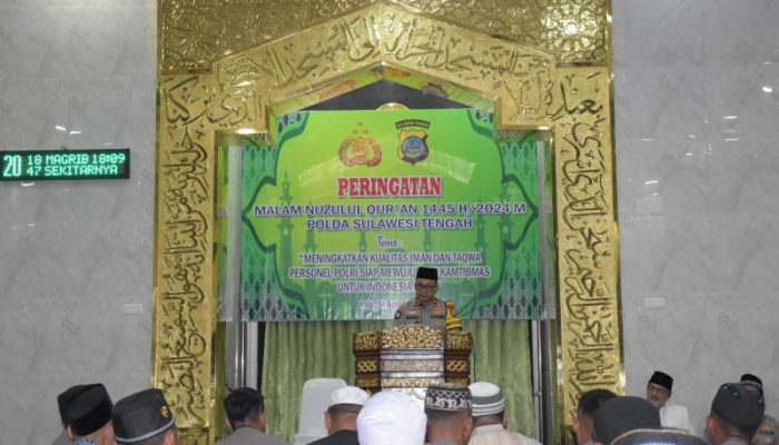 Tingkatkan Keimanan dan Ketaqwaan Kepada Allah SWT, Polda Sulteng Gelar Peringatan Nuzulul Quran 1445 H