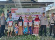 Salurkan Bansos, Wujud Kepedulian Polsek Ampana Kota di Hari Bhayangkara ke 78