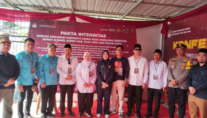 KPU Touna Deklarasi Kampanye Damai Pilkada Bersama Empat Pasangan Calon