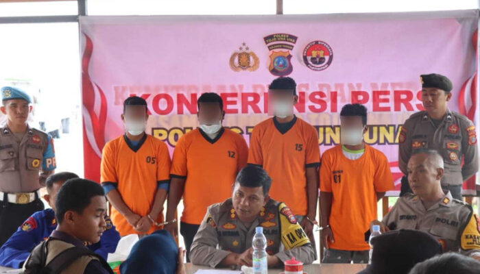 Amankan 5 Pelaku Asal Konawe Kepulauan, Satpolairud Polres Touna Berhasil Sita 283 Buah Sirip Hiu Kering