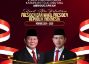 Keluarga Besar KPU Kabupaten Tojo Una-Una: Selamat Atas Pelantikan Presiden dan Wakil Presiden Republik Indonesia Periode 2024 – 2029