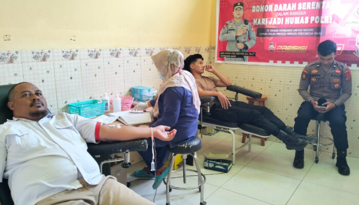 Peringati Hari Jadi Humas Polri Ke-73, Polres Buol Bersama Media Gelar Donor Darah
