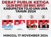 KPU Gelar Debat Publik Ketiga Paslon Bupati dan Wakil Bupati Kabupaten Tojo Una-Una tahun 2024
