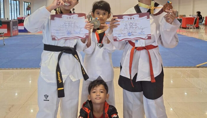 Atlet Taekwondo Asuhan Polres Touna berhasil Raih 4 Medali pada Open Tournament Taekwondo PTMC V Menpora RI 2024
