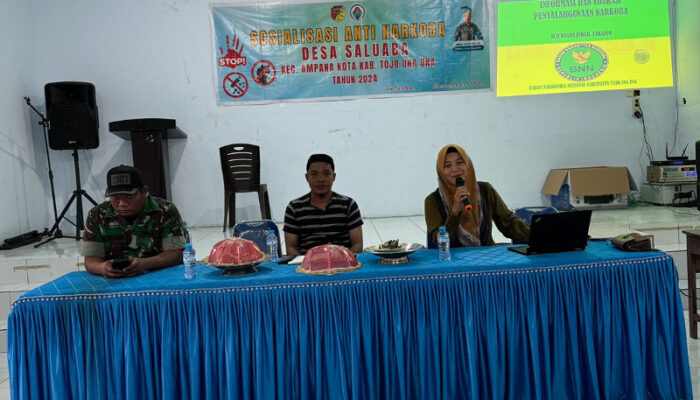Pemdes Saluaba Gandeng BNNK Touna Sosialisasi Bahaya Narkoba