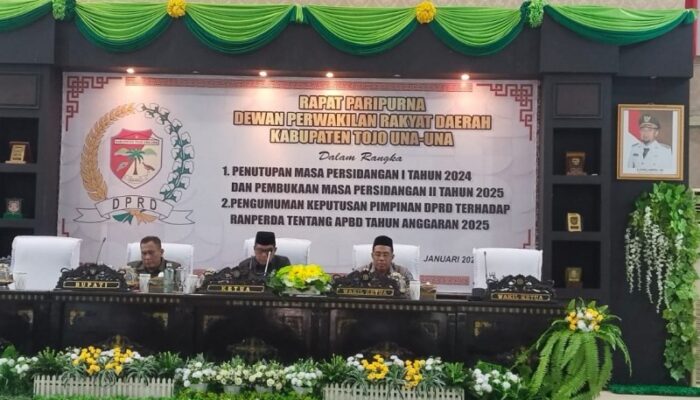 Bahas 2 Agenda, Rapat Paripurna DPRD Touna Umumkan Rancangan Peraturan Daerah tentang APBD TA 2025