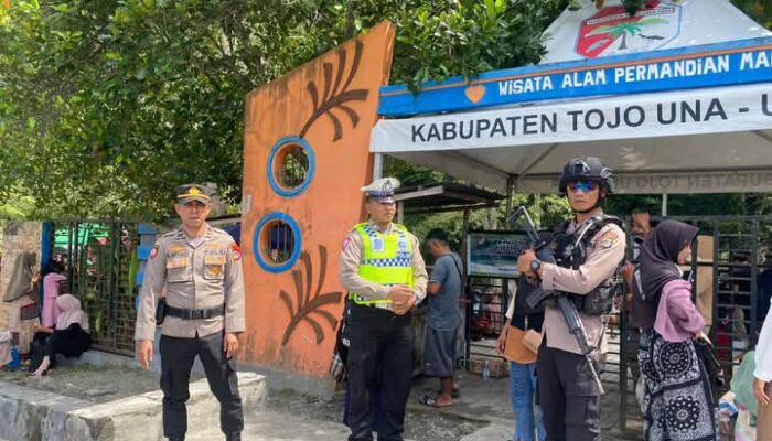 Jamin Keamanan Pengunjung, Polres Touna Amankan Tempat Rekreasi Permandian Malotong
