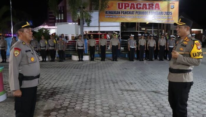 27 Personel Polres Touna Terima Kenaikan Pangkat, Kapolres: Semakin Matang dan Profesional