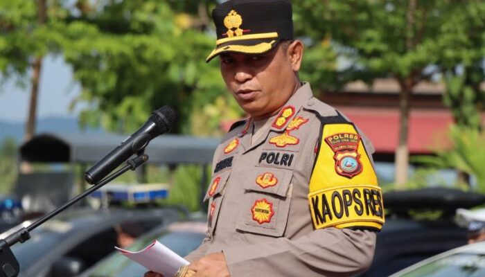Pimpin Apel Gelar Pasukan Ops Keselamatan 2025, Kapolres Touna Bacakan Amanat Kapolda Sulteng