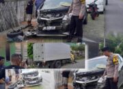Hilang Kendali, Dua Mobil Ringsek di Jalan Trans Sulawesi Touna