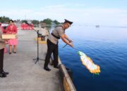 Kapolres Touna Pimpin Upacara Tabur Bunga Peringati HUT Bhayangkara ke-79