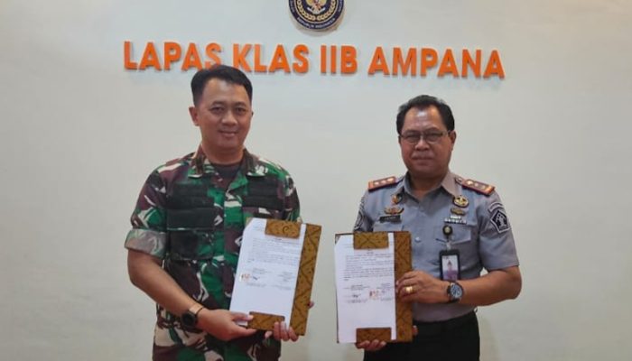 Kalapas Ampana dan Dandim 1307/Poso Tandatangani PKS Terkait Peningkatan Keamanan