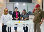 Wabup Surya Hadiri Penandatanganan PKS antara Perumda Air Minum Ue Tanah dengan Bank Mandiri KCP Ampana