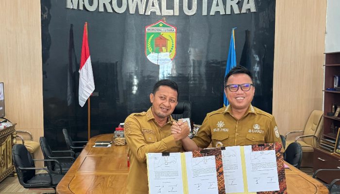 Bupati Delis dan Bupati Ilham Lawidu Tandatangani Kesepakatan Tapal Batas Morut – Touna