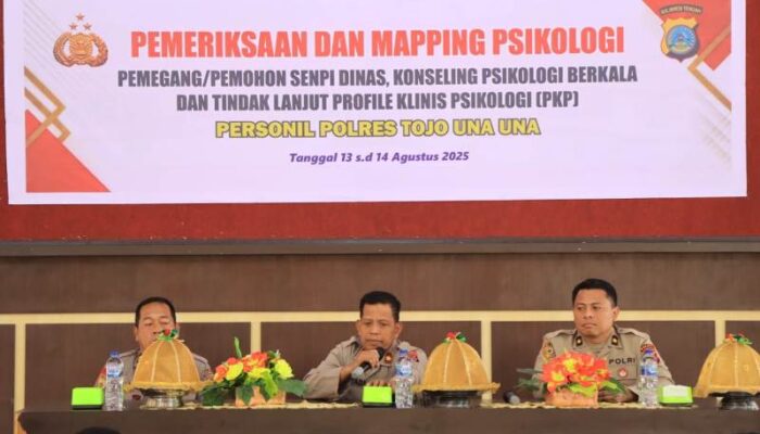 Jamin Keamanan, Polres Touna Lakukan Pemeriksaan Psikologi Pemegang Senjata Api Dinas