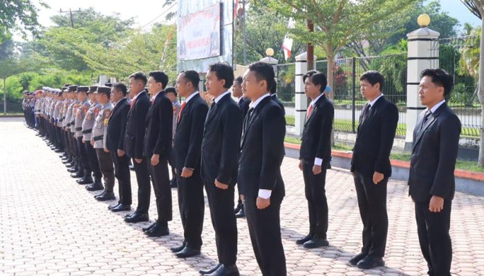 Semangat Hari Juang, Polri Untuk Masyarakat Menuju Indonesia Maju, Polres Touna Gelar Upacara Penuh Makna