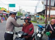 Wujudkan Tertib Lalu Lintas, Sat Lantas Touna Gelar Strong Point Pagi Secara Masif