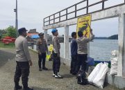 Polsek Una-Una Turun Tangan, Pasang Spanduk Darurat di Lokasi Rawan Buaya