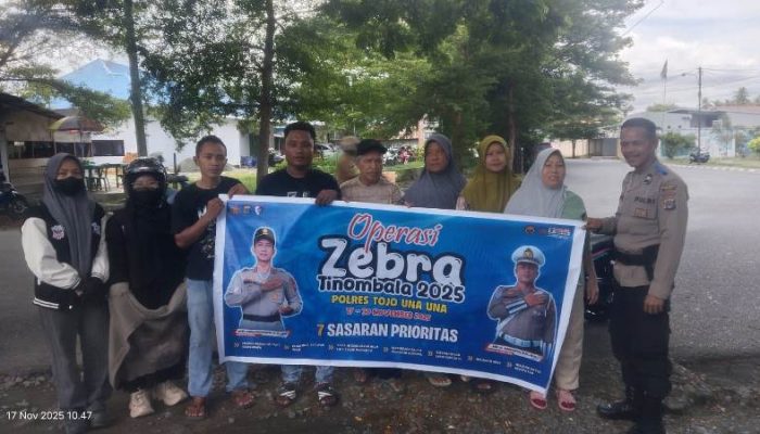 Polres Touna Gelar Sosialisasi Keselamatan Berlalu Lintas, Sasar Masyarakat di Jalan Tadulako