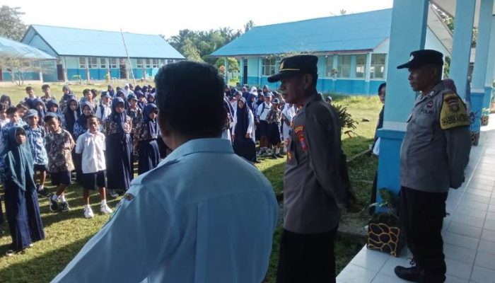Kapolsek Una Una Pimpin Sosialisasi Penerimaan SMA Kemala Taruna Bhayangkara di SMPN 1 Una Una