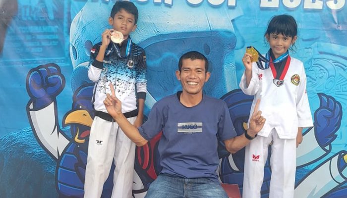 Abra dan Movica Atlet Cilik RTC Dojang Polres Touna Torehkan Prestasi di Taekwondo Open Tournament Gubernur Cup 2025