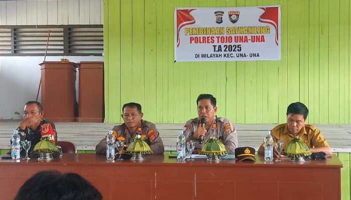 Polres Touna Kuatkan Ketahanan Desa, Gelar Pembinaan Satkamling di Una Una