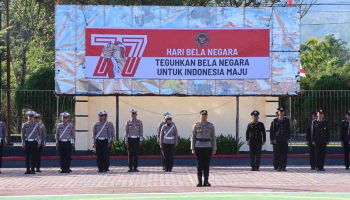 Kobarkan Semangat “Indonesia Maju”, Polres Touna Sukses Gelar Upacara Bela Negara