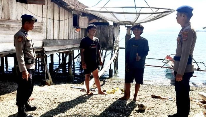 Waspada Cuaca Buruk, Sat Polairud Polres Touna Sambangi Warga Pesisir di Dua Desa