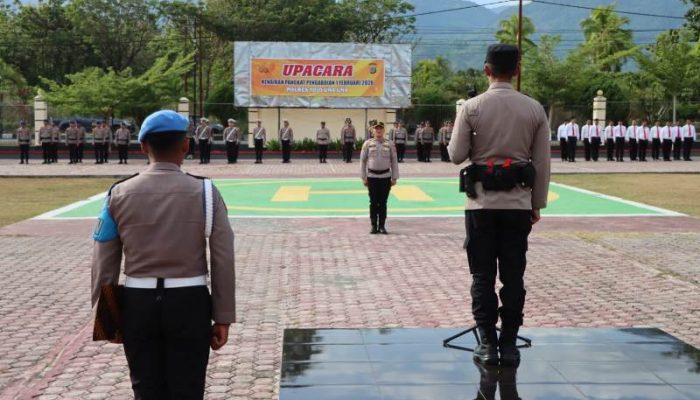 Dedikasi Tanpa Cela, Personel Polres Touna Terima Kenaikan Pangkat Pengabdian