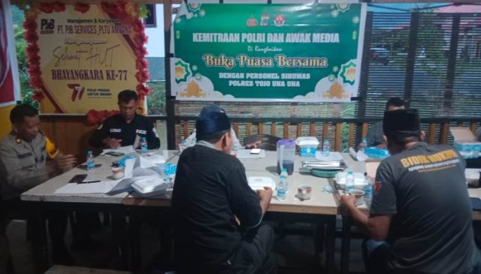 Polres Touna dan Awak Media Perkuat Kemitraan Lewat Buka Puasa Bersama