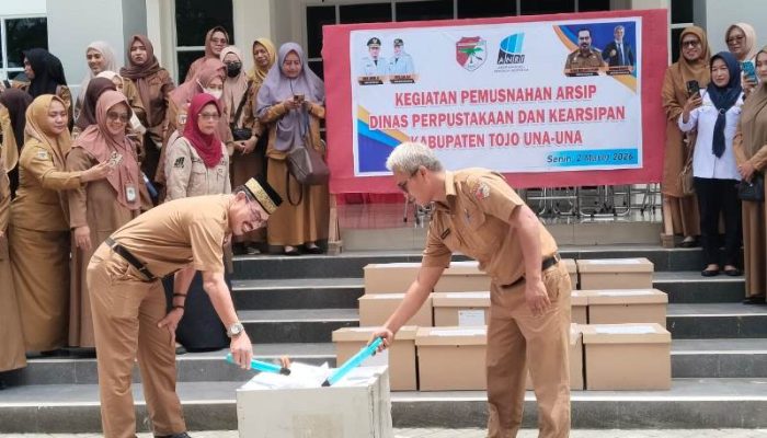 Dipimpin Sekda Alfian, Dispursip Touna Musnahkan 3.604 Berkas Arsip