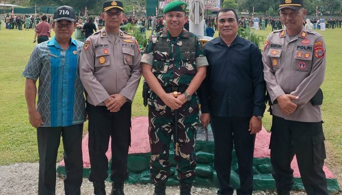 Wakili Kapolres Touna, Kabag Ops Hadiri Pelepasan Prajurit Yonif 714/SM ke Perbatasan Papua