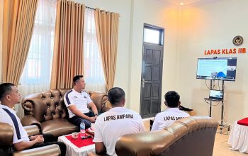 Perkuat Intgritas dan Profesionalisme, Satops Patnal Lapas Ampana Ikuti Sosialisasi Kepatuhan Secara Virtual