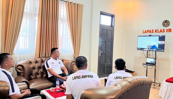 Perkuat Intgritas dan Profesionalisme, Satops Patnal Lapas Ampana Ikuti Sosialisasi Kepatuhan Secara Virtual