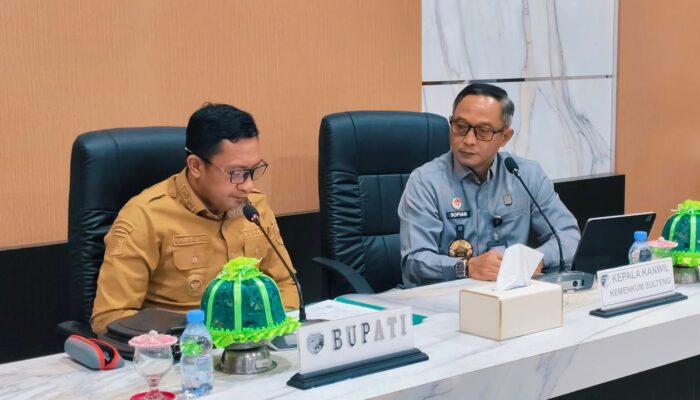 Bupati Ilham Lawidu Terima Audiensi Kanwil Kemenkum Sulteng