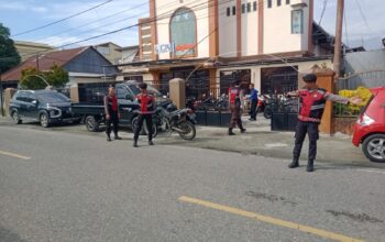 Patroli Ibadah Minggu, Sat Samapta Polres Touna Pastikan Situasi Gereja di Ratolindo Aman dan Kondusif