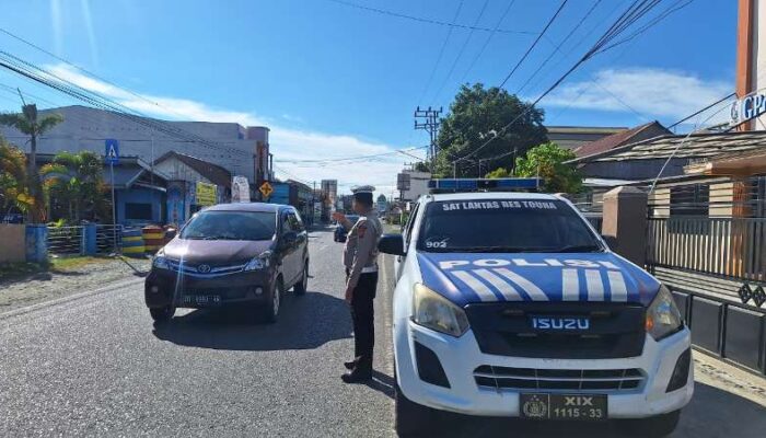 Aman Terkendali, Satlantas Polres Touna Pantau Arus Lalin Lewat Blue Light Patrol