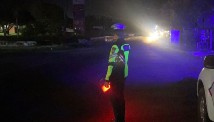 Jaga Kondusivitas Malam Minggu, Satlantas Polres Touna Gelar Blue Light Patrol