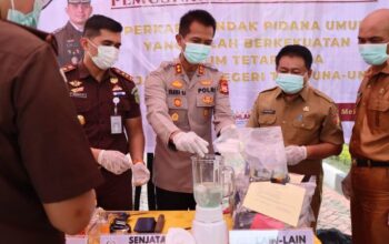 Sinergi Penegak Hukum, Kapolres Touna Hadiri Pemusnahan Barang Bukti 23 Perkara Pidana di Kejari