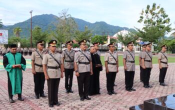 Kapolres Touna Pimpin Sertijab 11 PJU dan Kapolsek, Tekankan Pelayanan Prima