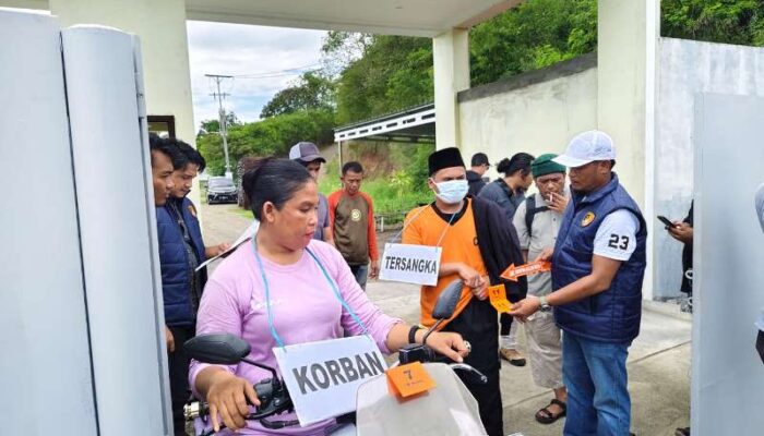 Polres Touna Gelar Rekonstruksi Pembunuhan di Ampana Tete, 17 Adegan Diperagakan