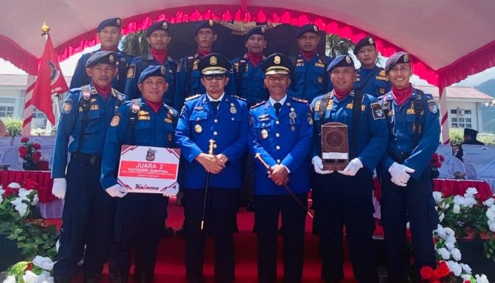 Bupati Ilham Lawidu Apresiasi Damkarmat Touna Raih Juara II lomba Survival
