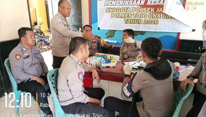 Pastikan Kebugaran, Personel Polsek Una-Una Jalani Tes Kesehatan Berkala