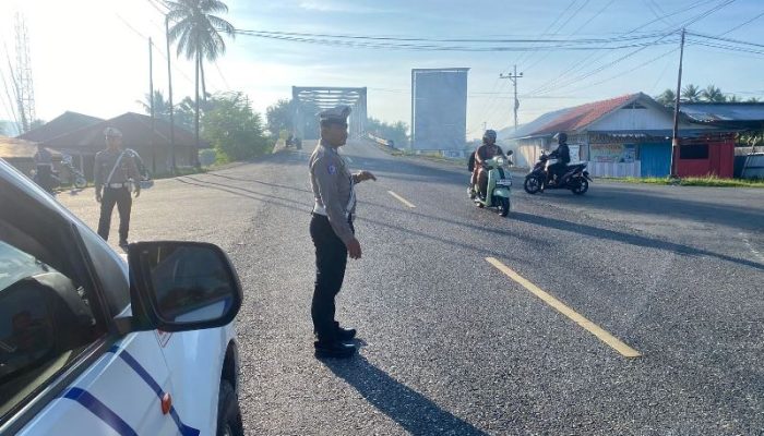 Satlantas Polres Touna Gelar Blue Light Patrol, Arus Lalu Lintas Kota Ampana Terpantau Lancar