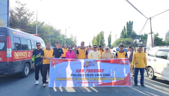 Peringati Hari Bhayangkara ke-80 dan HUT IBI ke-75, Polres Tojo Una Una Gelar Aksi Sosial dan Olahraga Bersama